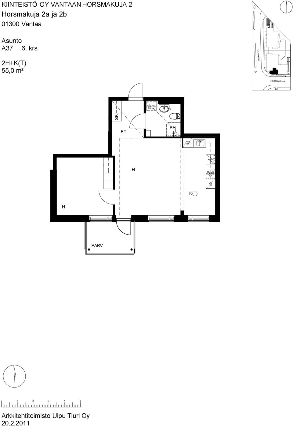 krs TVIKKITIE 2+K(T),0 m² ORSMKUJ Kuiv.