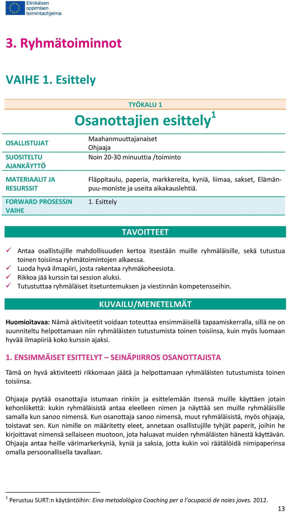 paperia, markkereita, kyniä, liimaa, sakset, Elämänpuu moniste ja useita aikakauslehtiä. 1.