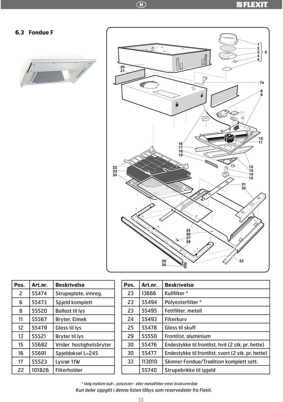 22 101826 Filterholder Pos. Art.nr.