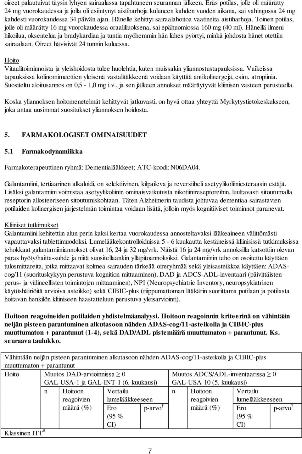 Hänelle kehittyi sairaalahoitoa vaatineita aistiharhoja. Toinen potilas, jolle oli määrätty 16 mg vuorokaudessa oraaliliuoksena, sai epähuomiossa 160 mg (40 ml).