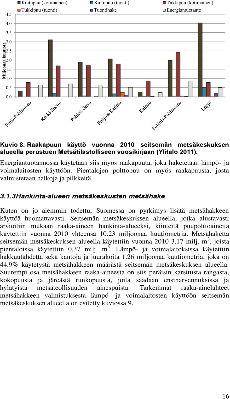 Energiantuotannossa käytetään siis myös raakapuuta, joka haketetaan lämpö- ja voimalaitosten käyttöön. Pientalojen polttopuu on myös raakapuusta, josta valmistetaan halkoja ja pilkkeitä..1.