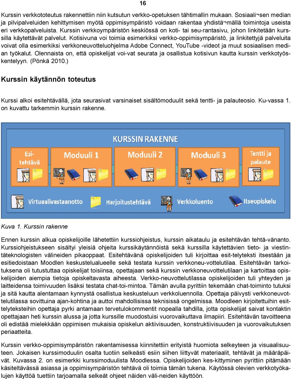 Kurssin verkkoympäristön keskiössä on koti- tai seu-rantasivu, johon linkitetään kurssilla käytettävät palvelut.