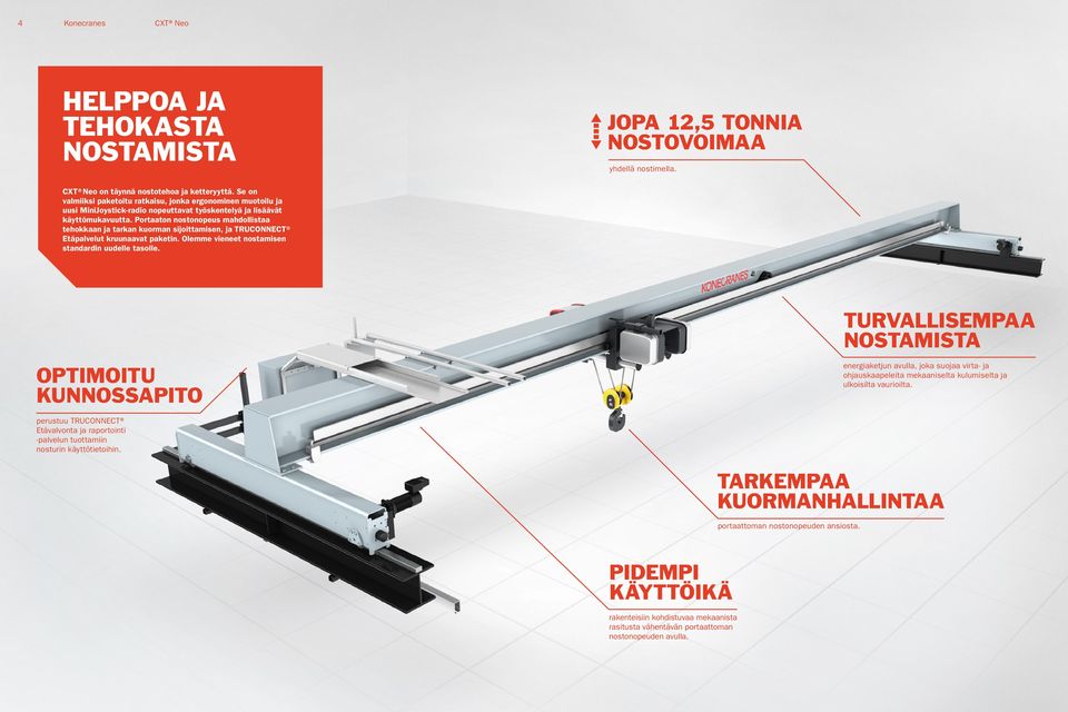 Portaaton nostonopeus mahdollistaa tehokkaan ja tarkan kuorman sijoittamisen, ja TRUCONNECT Etäpalvelut kruunaavat paketin. Olemme vieneet nostamisen standardin uudelle tasolle.