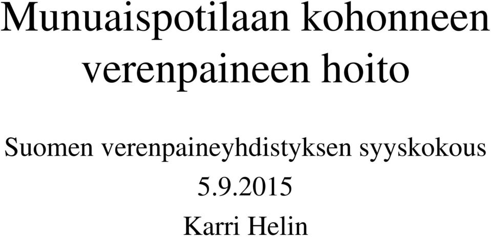 verenpaineyhdistyksen