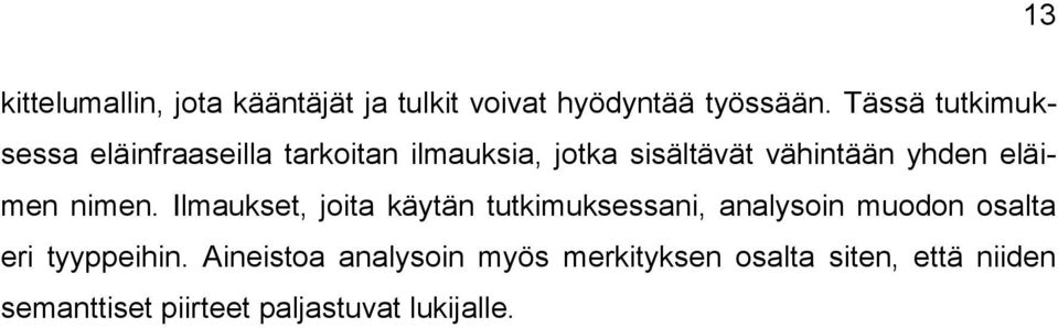 eläimen nimen.