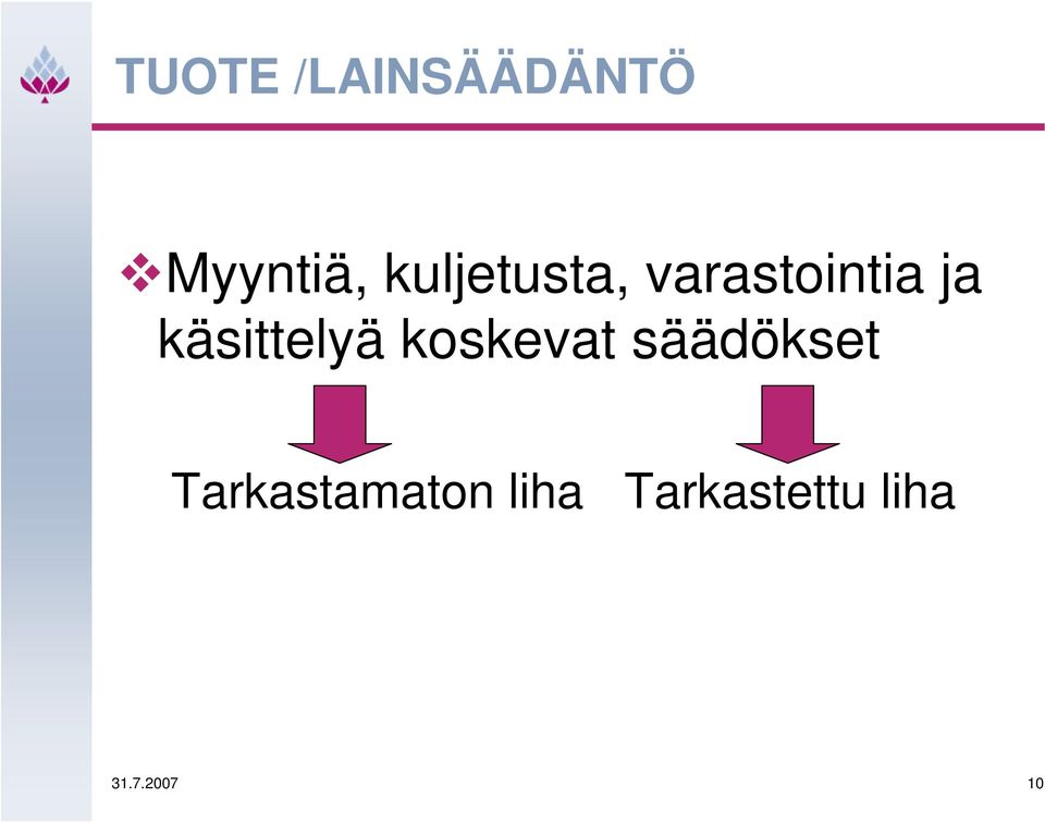 käsittelyä koskevat säädökset