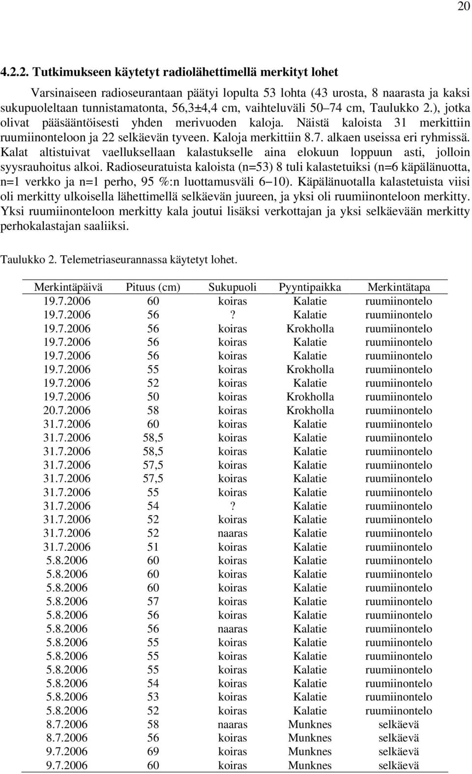 Kalat altistuivat vaelluksellaan kalastukselle aina elokuun loppuun asti, jolloin syysrauhoitus alkoi.