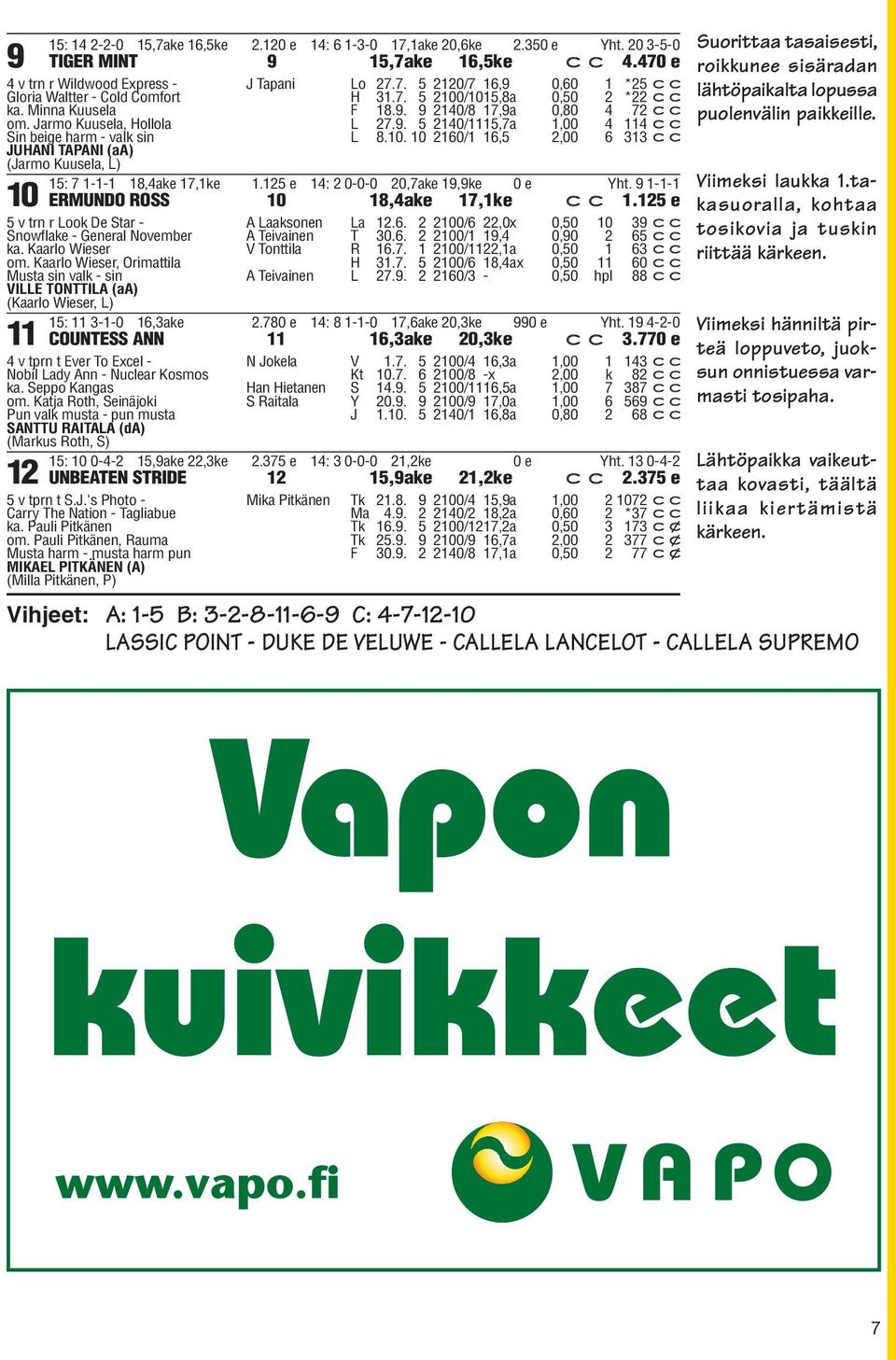 5 e : 0-0-0 0,7ake 9,9ke 0 e Yht. 9 -- ERMUNDO ROSS 0 8,ake 7,ke c c.5 e 0 5 v trn r Look De Star - Snowflake - General November ka. Kaarlo Wieser om.