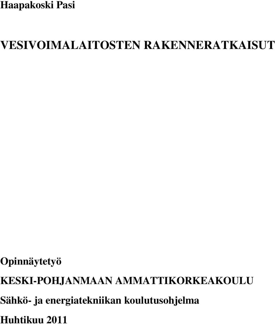 KESKI-POHJANMAAN AMMATTIKORKEAKOULU