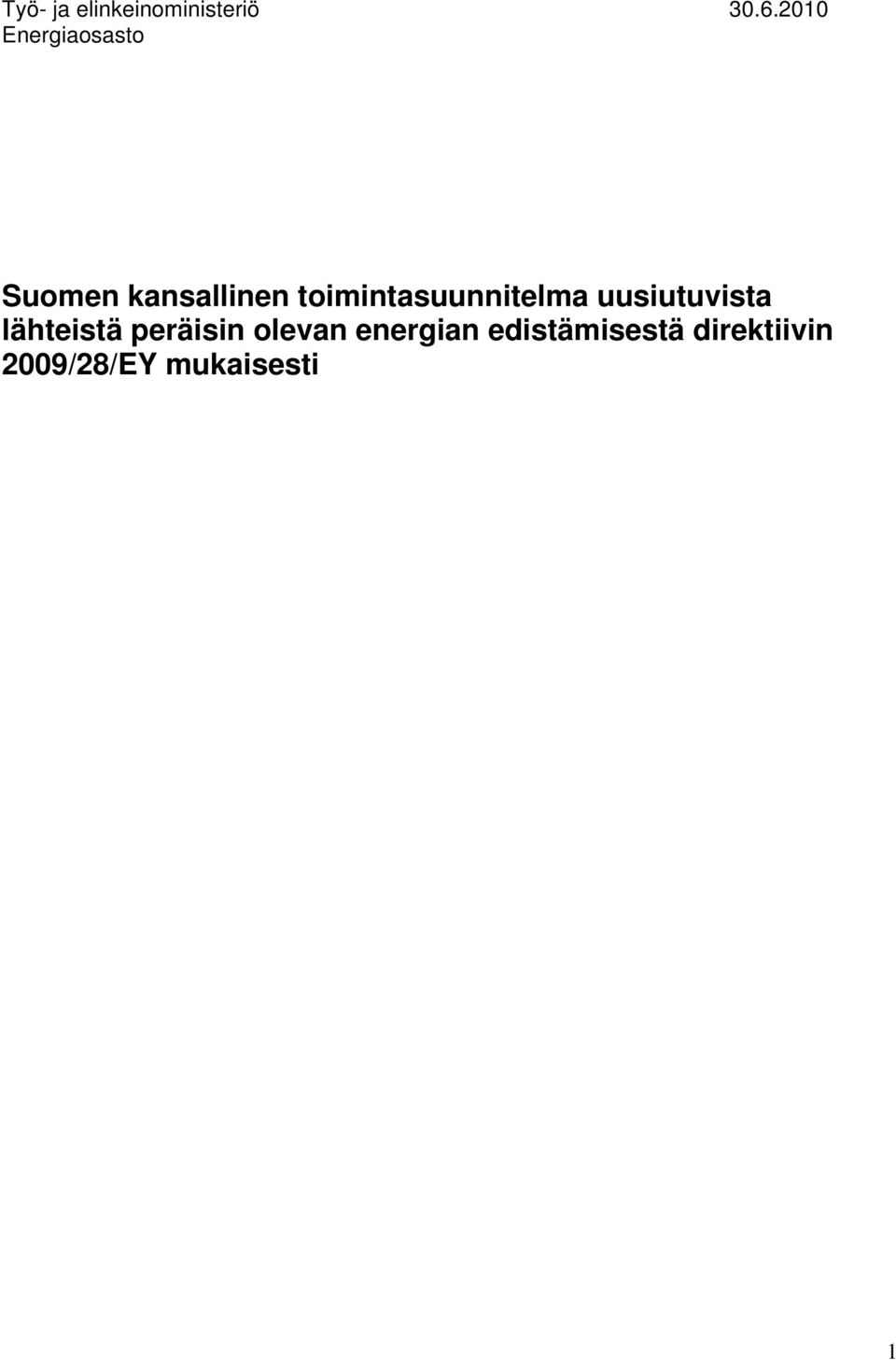 toimintasuunnitelma uusiutuvista lähteistä