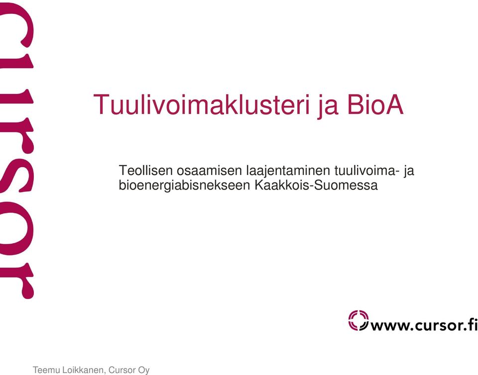 tuulivoima- ja bioenergiabisnekseen