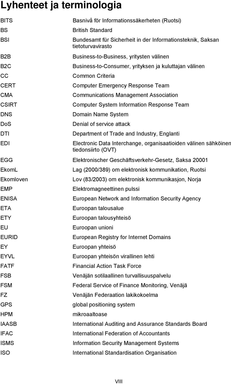 Computer System Information Response Team Domain Name System Denial of service attack Department of Trade and Industry, Englanti Electronic Data Interchange, organisaatioiden välinen sähköinen