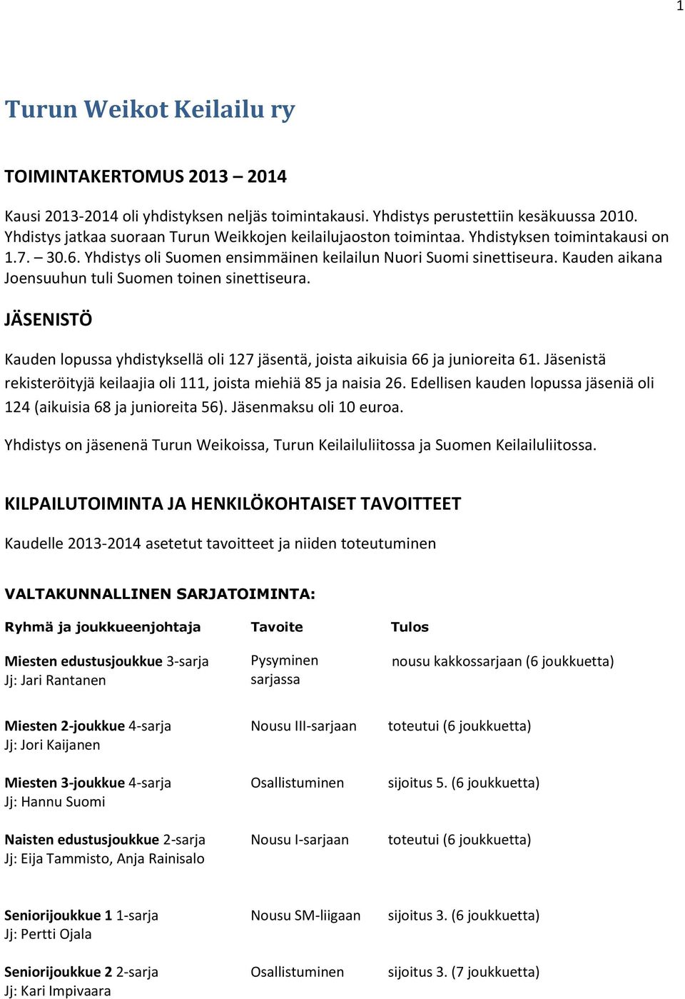 Kauden aikana Joensuuhun tuli Suomen toinen sinettiseura. JÄSENISTÖ Kauden lopussa yhdistyksellä oli 127 jäsentä, joista aikuisia 66 ja junioreita 61.
