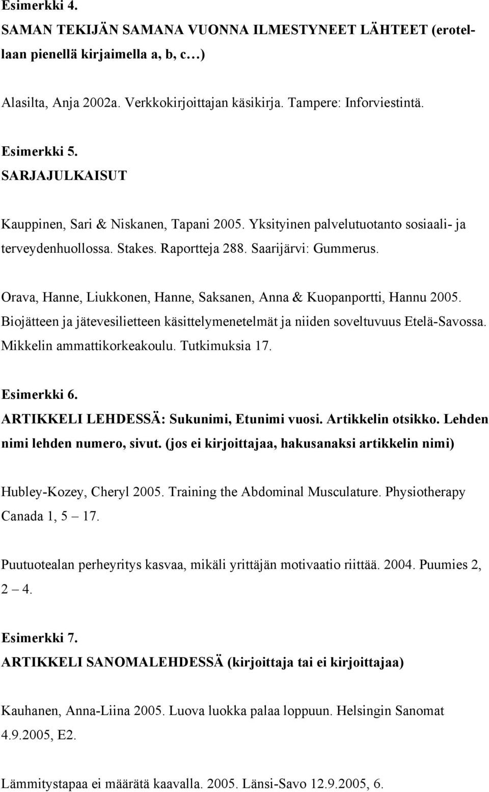 Orava, Hanne, Liukkonen, Hanne, Saksanen, Anna & Kuopanportti, Hannu 2005. Biojätteen ja jätevesilietteen käsittelymenetelmät ja niiden soveltuvuus Etelä-Savossa. Mikkelin ammattikorkeakoulu.