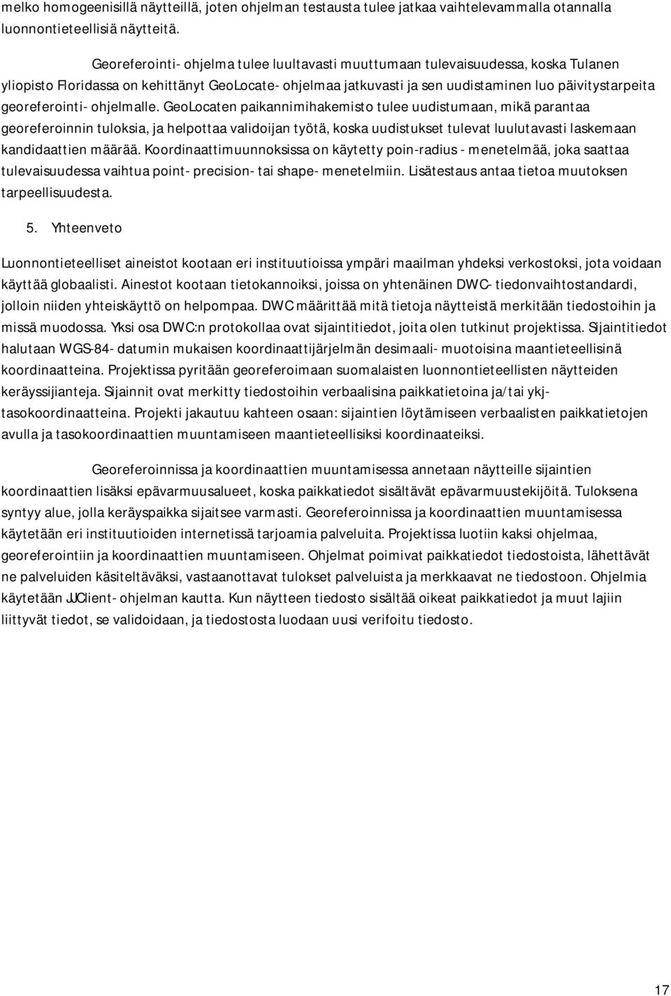 georeferointi- ohjelmalle.