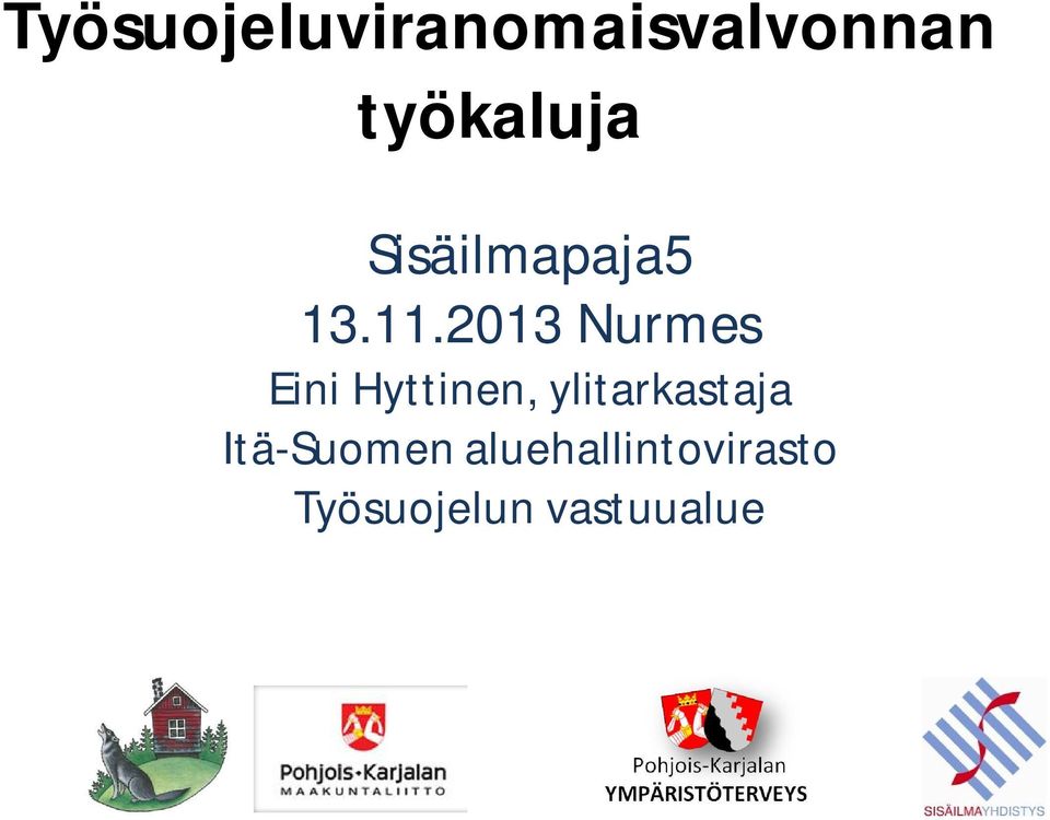 2013 Nurmes Eini Hyttinen, ylitarkastaja