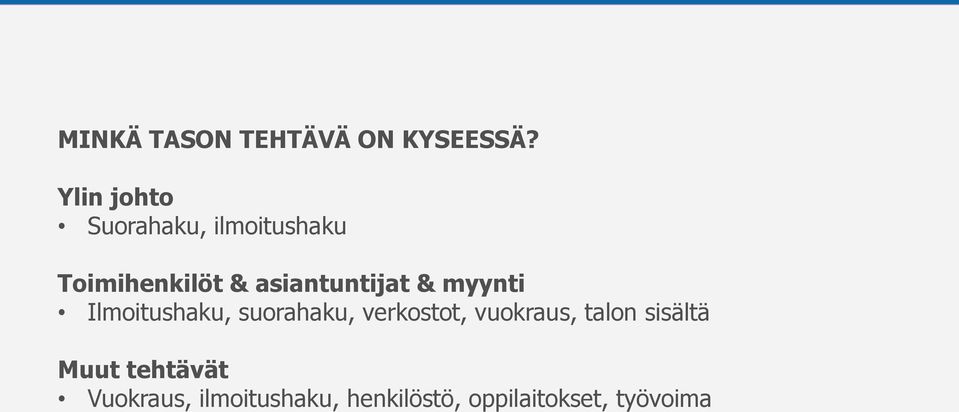 asiantuntijat & myynti Ilmoitushaku, suorahaku, verkostot,