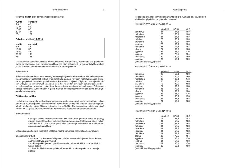 vuosilomapalkkaa, osa-ajan palkkaa, yli- ja sunnuntaityökorotuksia ja niin edelleen laskettaessa kuten varsinaista kuukausipalkkaa.