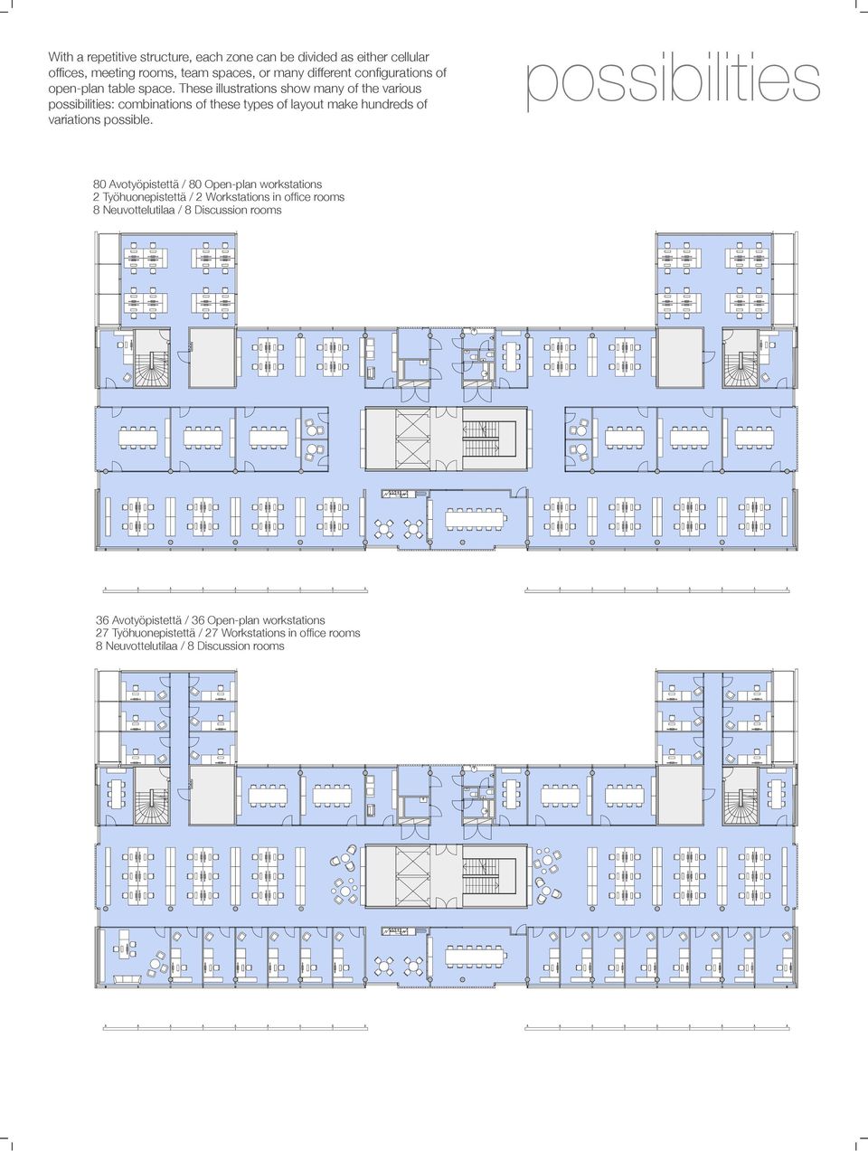 These illustrations show many of the various possibilities: combinations of these types of layout make hundreds of variations possible.