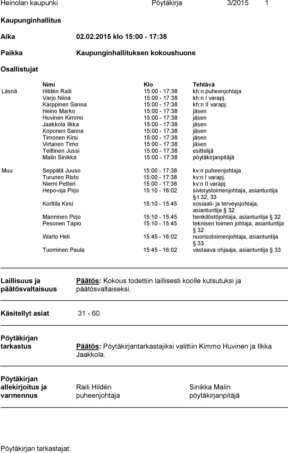 Karppinen Sanna 15:00-17:38 kh:n II varapj.