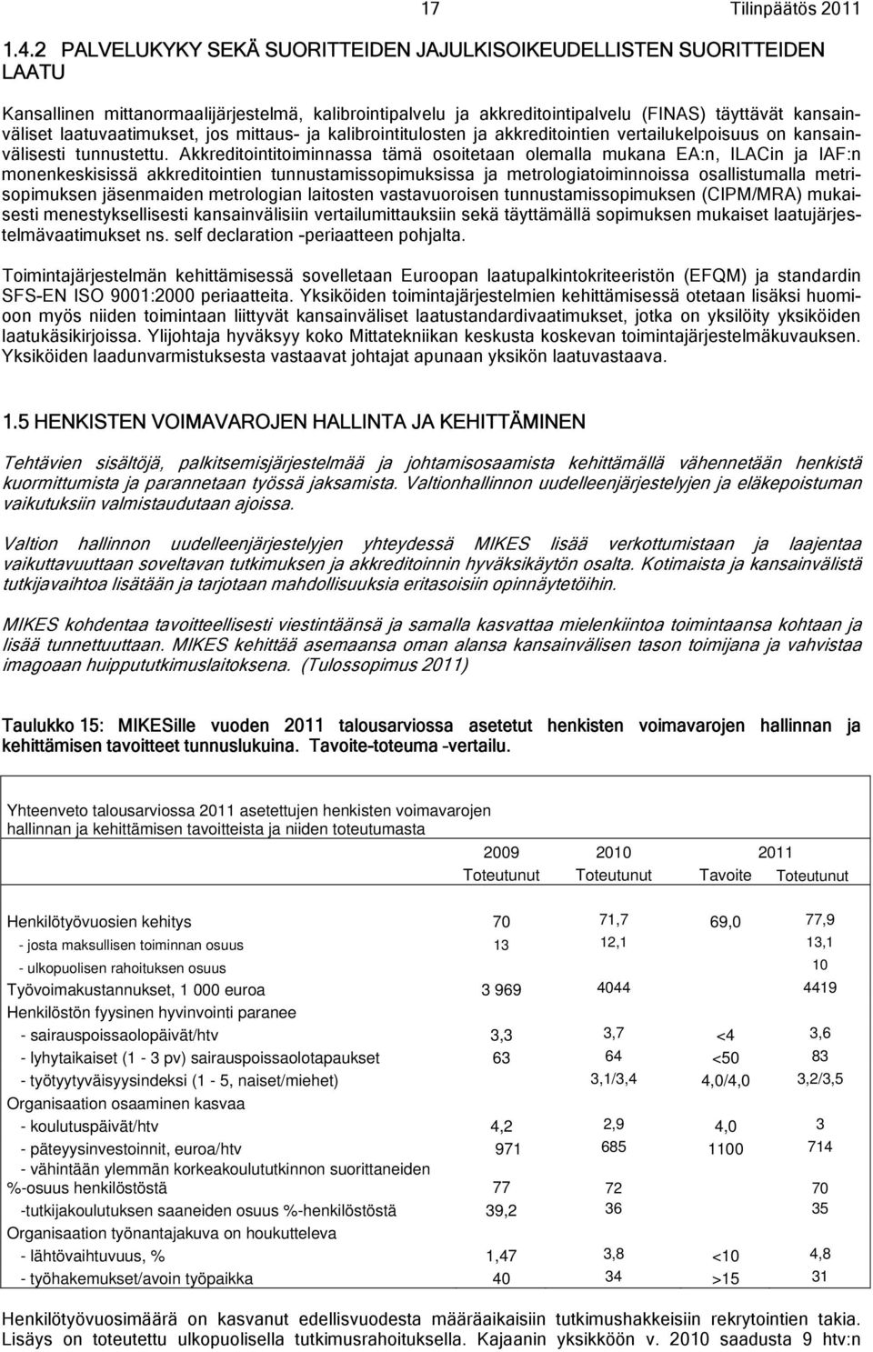 laatuvaatimukset, jos mittaus- ja kalibrointitulosten ja akkreditointien vertailukelpoisuus on kansainvälisesti tunnustettu.