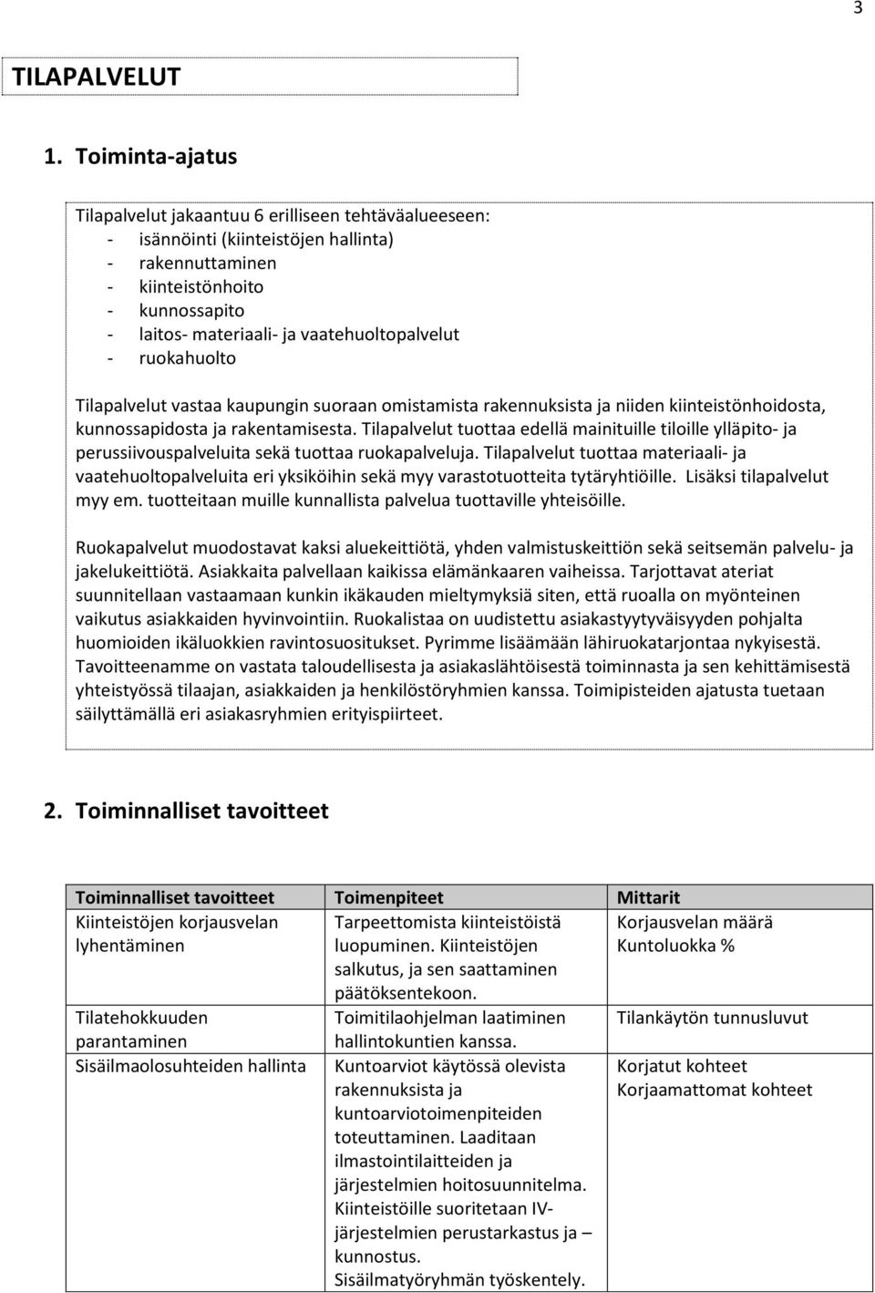 vaatehuoltopalvelut - ruokahuolto Tilapalvelut vastaa kaupungin suoraan omistamista rakennuksista ja niiden kiinteistönhoidosta, kunnossapidosta ja rakentamisesta.