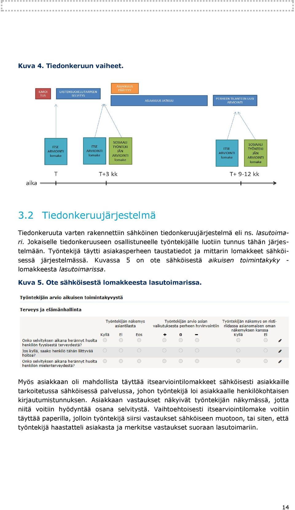 Kuvassa 5 on ote sähköisestä aikuisen toimintakyky - lomakkeesta lasutoimarissa. Kuva 5. Ote sähköisestä lomakkeesta lasutoimarissa.