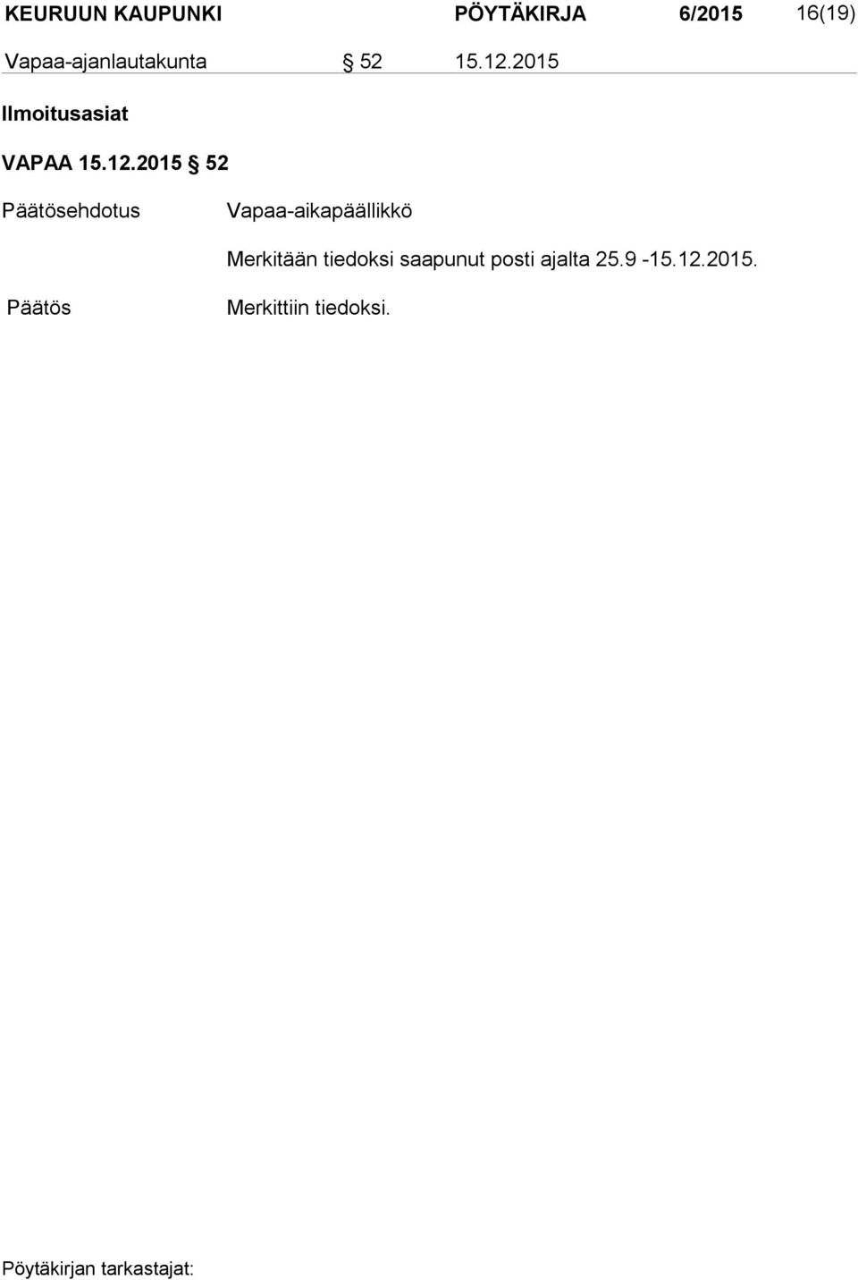 2015 Ilmoitusasiat VAPAA 15.12.