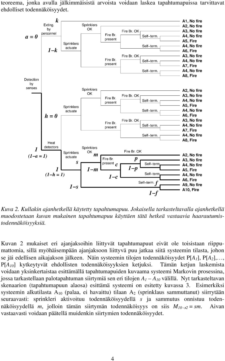 Kuvan mukaiset eri ajanjaksoihin liittyvät tapahtumapuut eivät ole toisistaan riippumattomia, sillä myöhäisempään ajanjaksoon liittyvä puu jatkaa siitä systeemin tilasta, johon se jäi edellisen