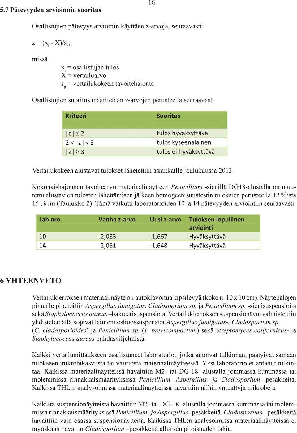 tulokset lähetettiin asiakkaille joulukuussa 0.