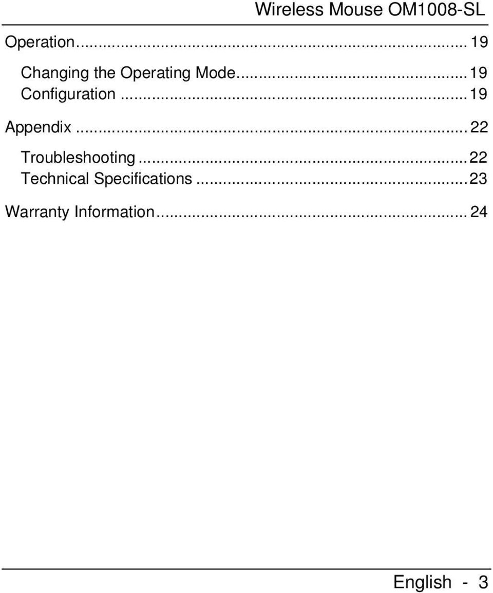 .. 19 Configuration... 19 Appendix.