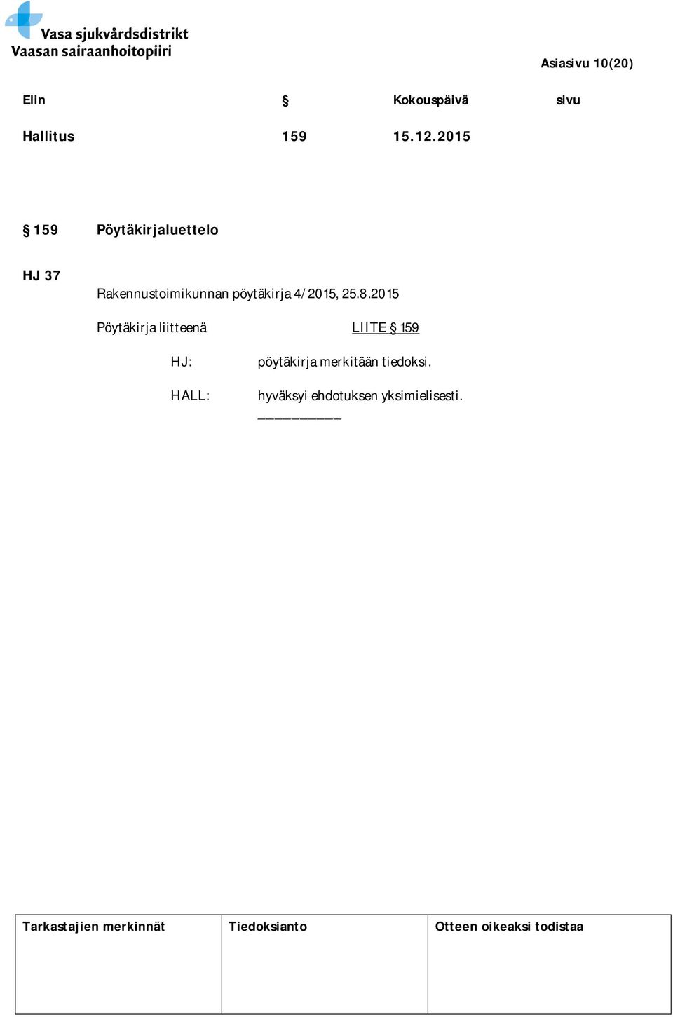 Rakennustoimikunnan pöytäkirja 4/2015, 25.8.