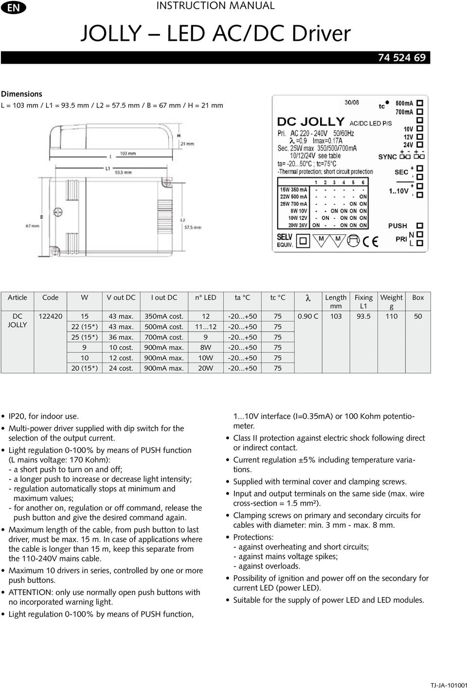 500mA cost. 11...12-20...+50 75 25 (15*) 36 max. 700mA cost. 9-20...+50 75 9 10 cost. 900mA max. 8W -20...+50 75 10 12 cost. 900mA max. 10W -20...+50 75 20 (15*) 24 cost. 900mA max. 20W -20.