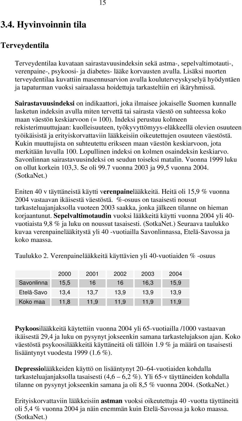 Sairastavuusindeksi on indikaattori, joka ilmaisee jokaiselle Suomen kunnalle lasketun indeksin avulla miten tervettä tai sairasta väestö on suhteessa koko maan väestön keskiarvoon (= 100).