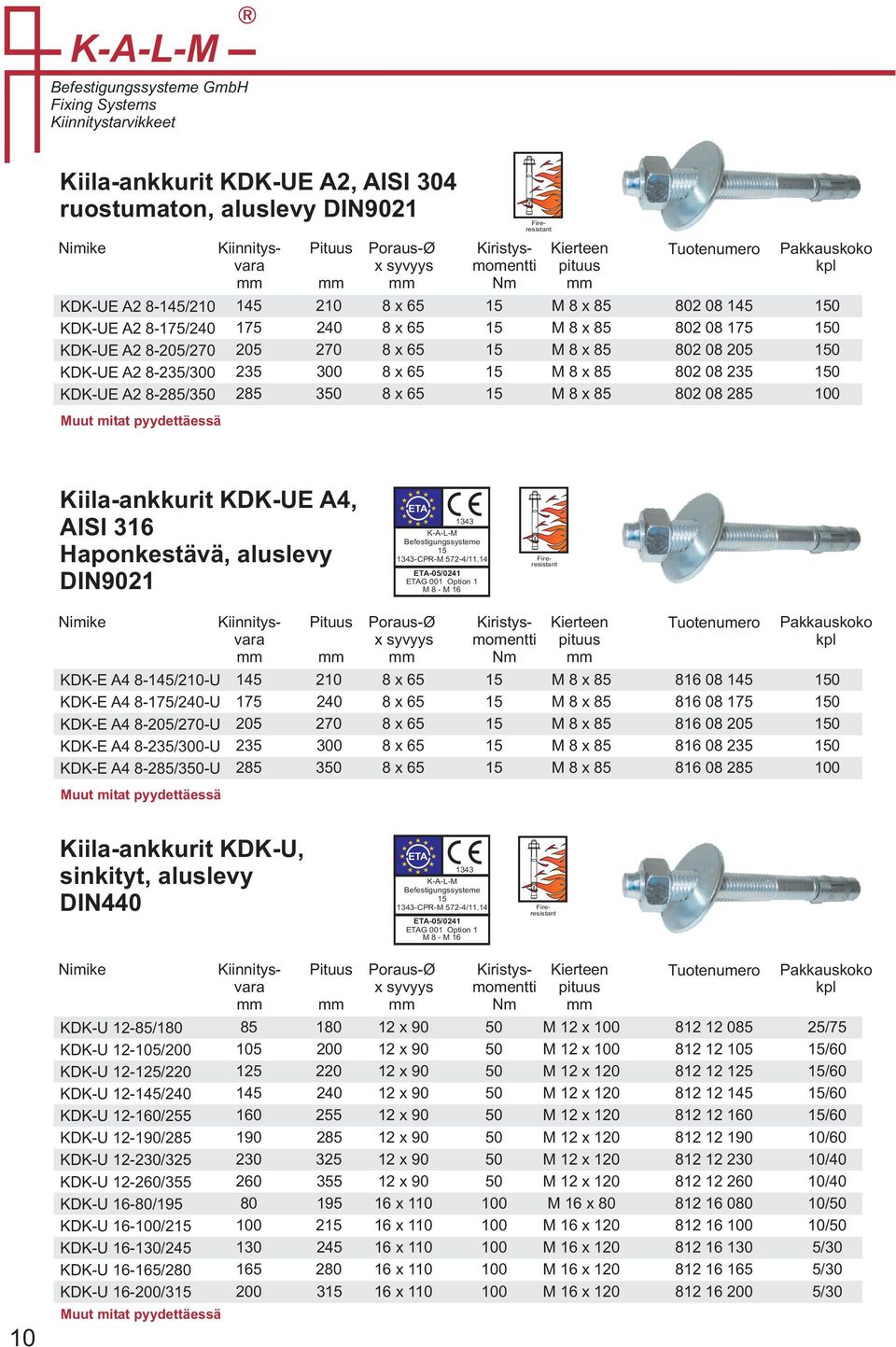 343 K-A-L-M Befestigungssysteme 343-CPR-M 2-4/.