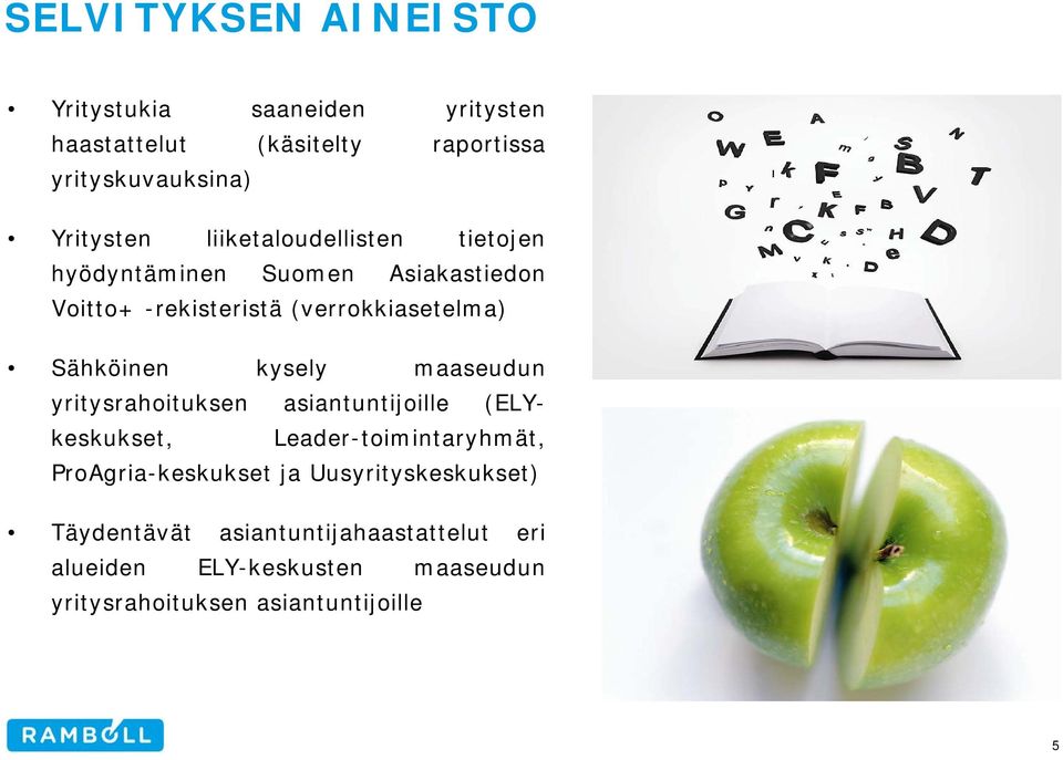 kysely maaseudun yritysrahoituksen asiantuntijoille (ELYkeskukset, Leader-toimintaryhmät, ProAgria-keskukset ja