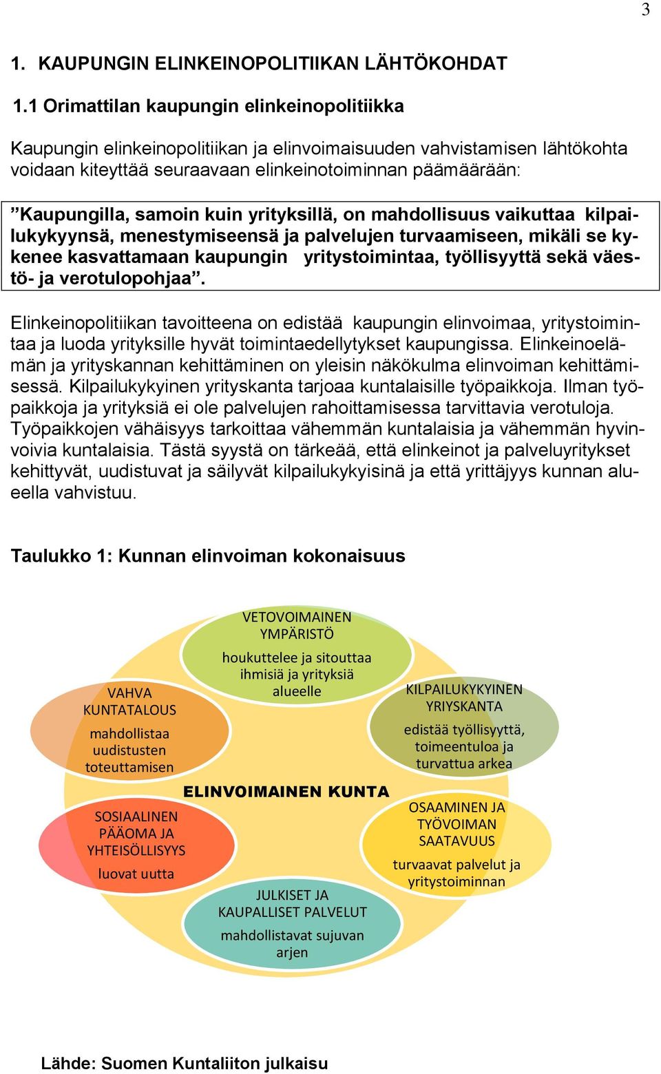 kuin yrityksillä, on mahdollisuus vaikuttaa kilpailukykyynsä, menestymiseensä ja palvelujen turvaamiseen, mikäli se kykenee kasvattamaan kaupungin yritystoimintaa, työllisyyttä sekä väestö- ja