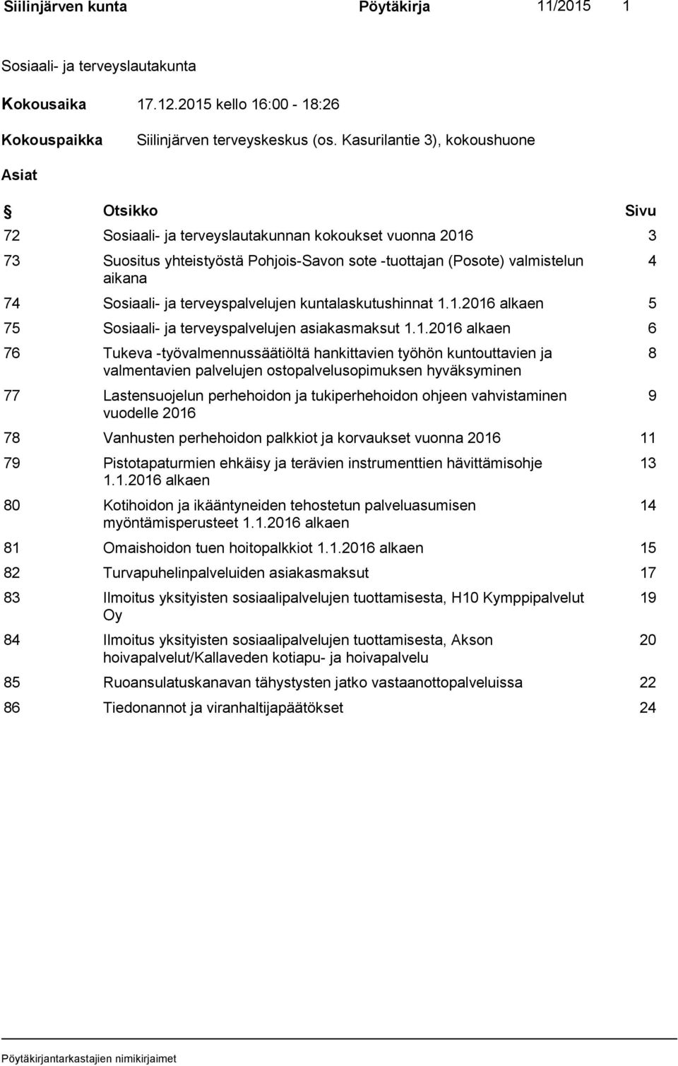 Sosiaali- ja terveyspalvelujen kuntalaskutushinnat 1.