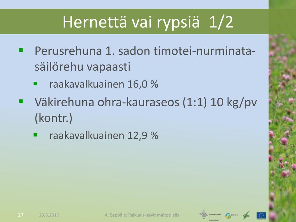 raakavalkuainen 16,0 % Väkirehuna