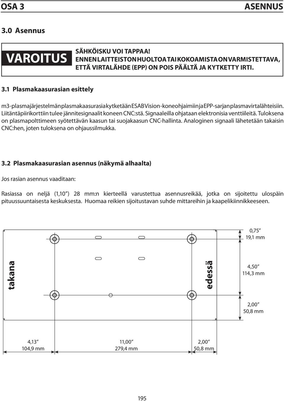 Liitäntäpiirikorttiin tulee jännitesignaalit koneen CNC:stä. Signaaleilla ohjataan elektronisia venttiileitä. Tuloksena on plasmapolttimeen syötettävän kaasun tai suojakaasun CNC-hallinta.