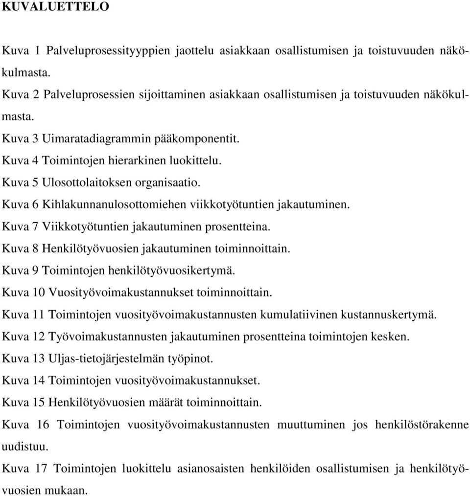 Kuva 5 Ulosottolaitoksen organisaatio. Kuva 6 Kihlakunnanulosottomiehen viikkotyötuntien jakautuminen. Kuva 7 Viikkotyötuntien jakautuminen prosentteina.