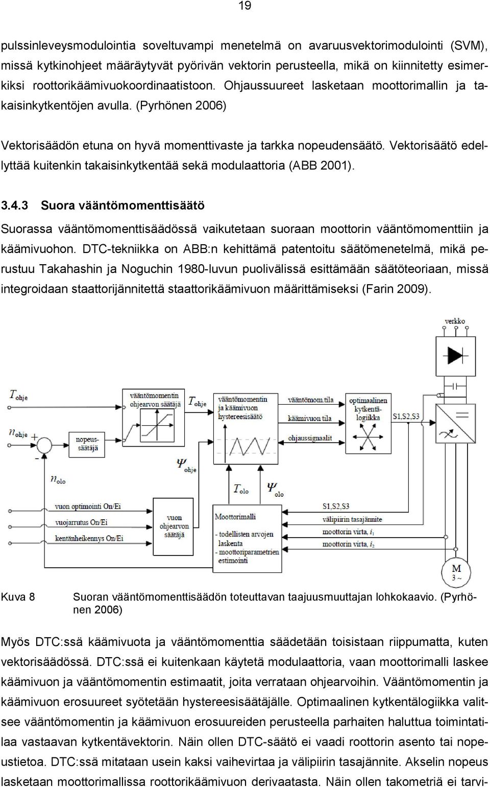 Vektorisäätö edellyttää kuitenkin takaisinkytkentää sekä modulaattoria (ABB 2001). 3.4.