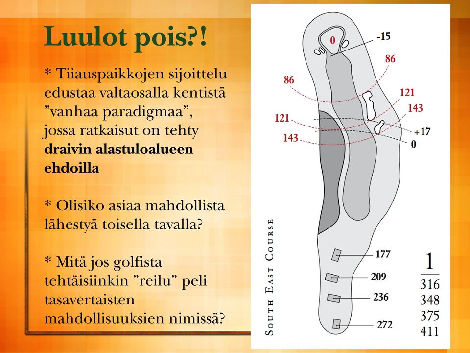 paradigmaa, jossa ratkaisut on tehty draivin alastuloalueen ehdoilla *