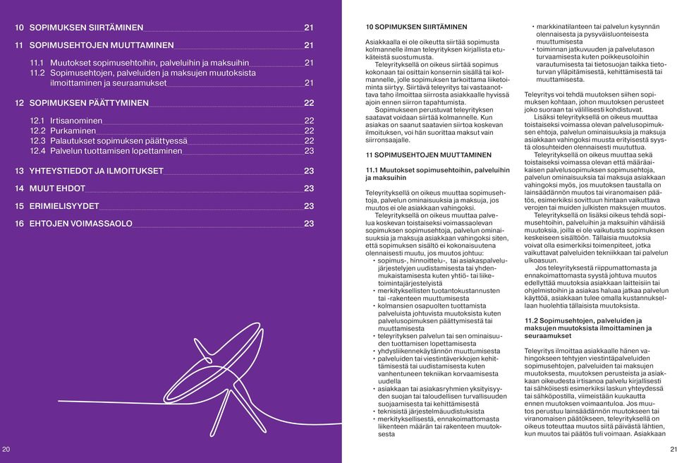 3 Palautukset sopimuksen päättyessä 22 12.