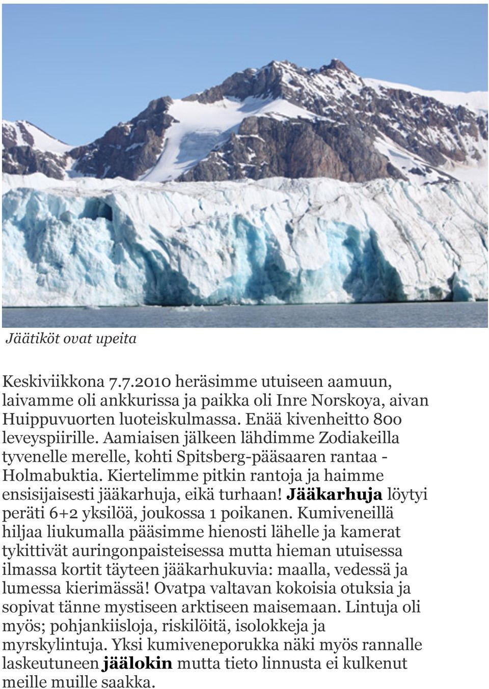 Jääkarhuja löytyi peräti 6+2 yksilöä, joukossa 1 poikanen.