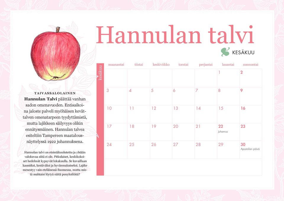 Hannulan talvea esiteltiin Tampereen maatalousnäyttelyssä 1922 juhannuksena. Hannulan talvi on etsintäkuulutettu ja yhtään valokuvaa siitä ei ole.