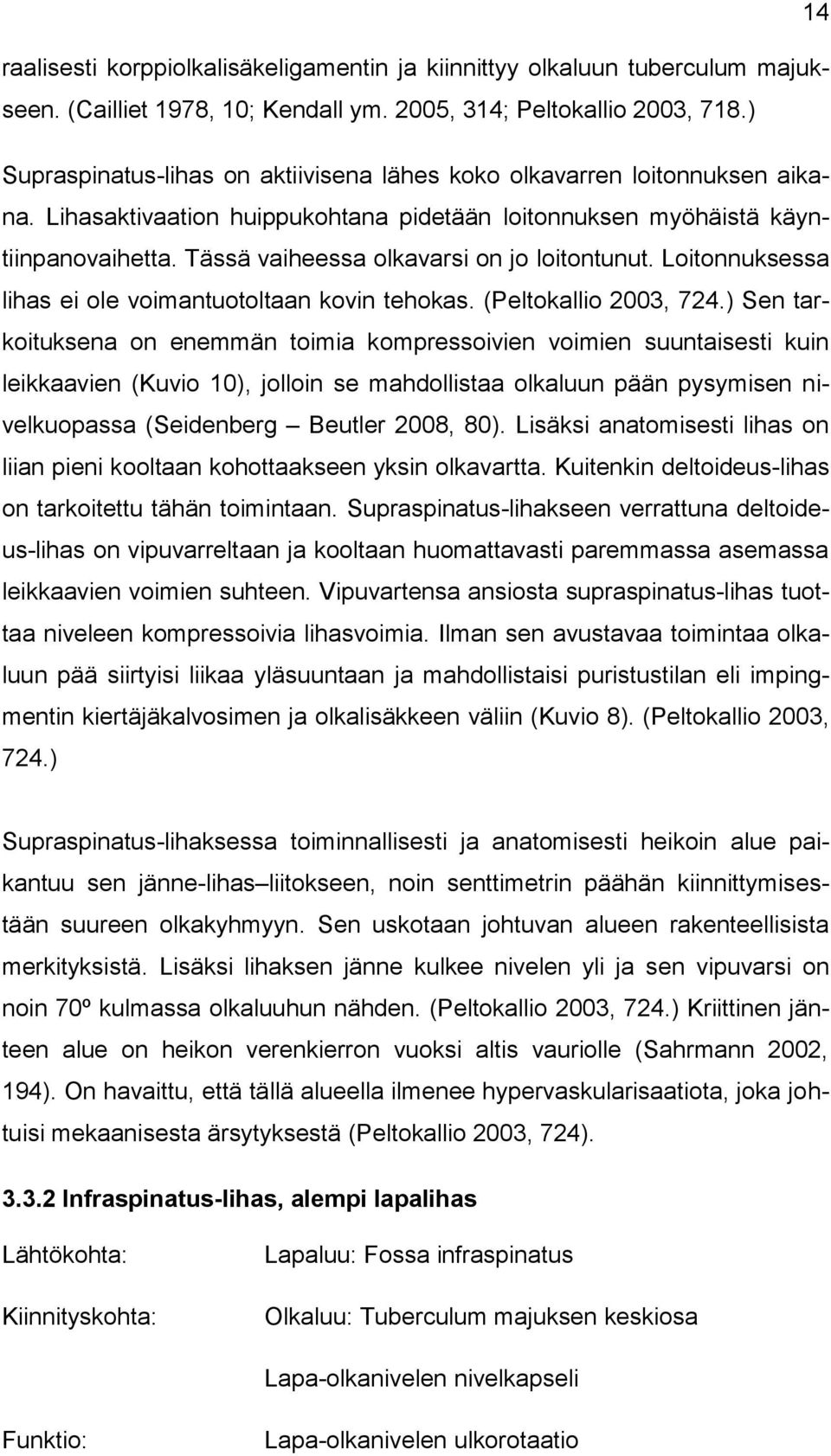 Tässä vaiheessa olkavarsi on jo loitontunut. Loitonnuksessa lihas ei ole voimantuotoltaan kovin tehokas. (Peltokallio 2003, 724.