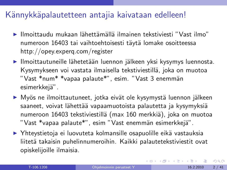 Vast 3 enemmän esimerkkejä.