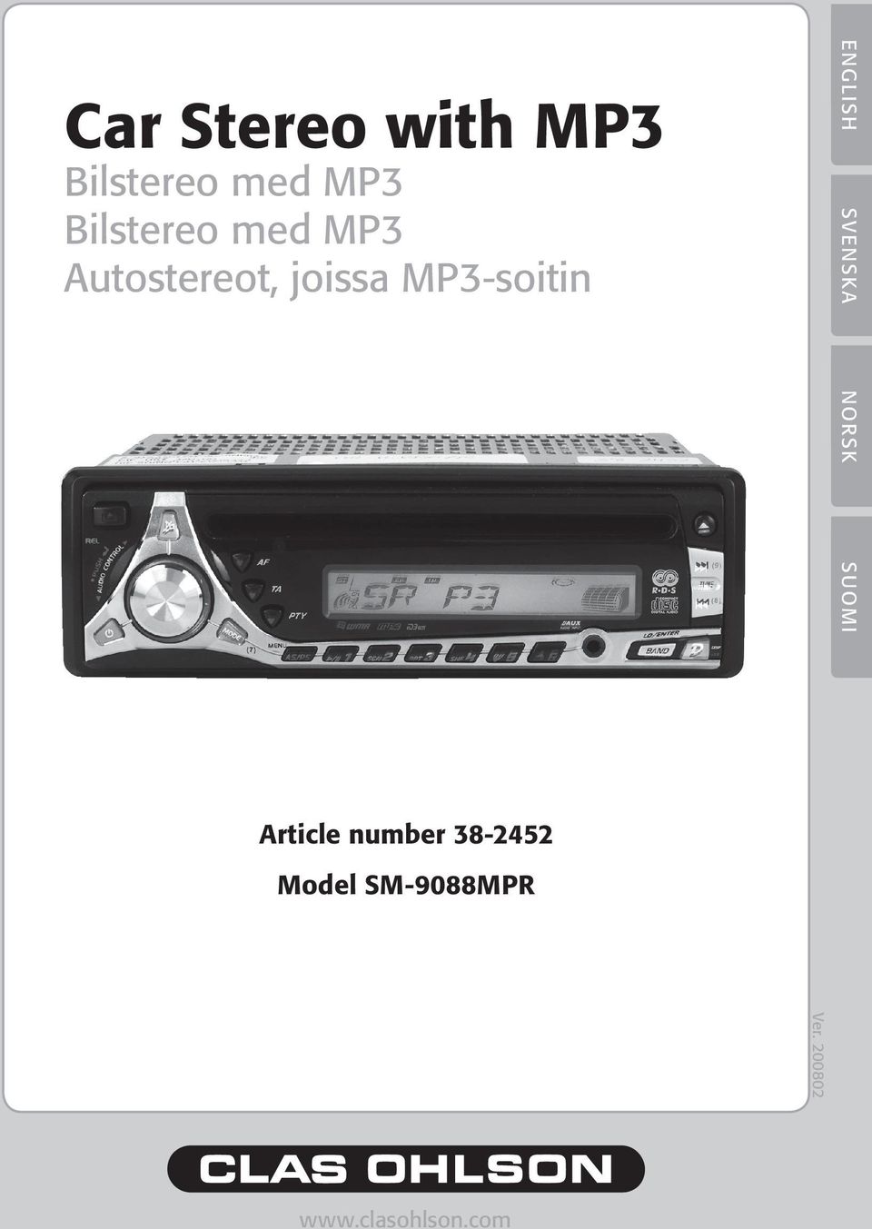 MP3-soitin ENGLISH SVENSKA NORSK SUOMI Article