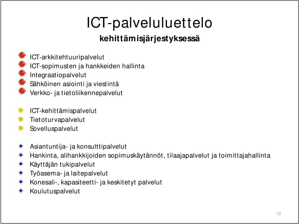 Tietoturvapalvelut Sovelluspalvelut Asiantuntija- ja konsulttipalvelut Hankinta, alihankkijoiden sopimuskäytännöt,